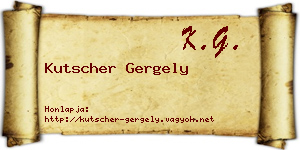 Kutscher Gergely névjegykártya