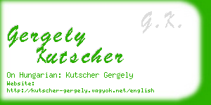 gergely kutscher business card